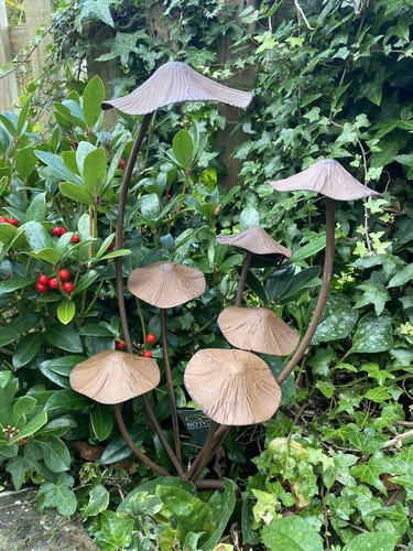 Rusty mushroom metal garden - mushroom,