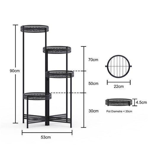 Large tier corner - ladder, plant