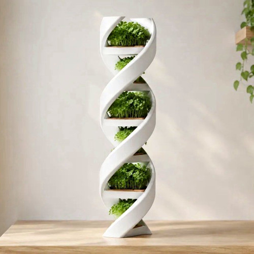 White spiral vertical - spiral, tiered