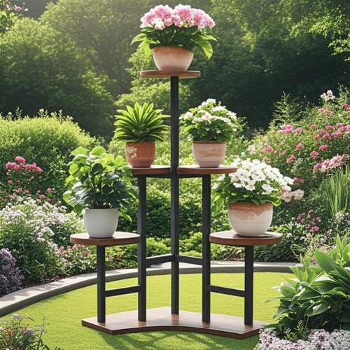 Modern corner plant rack - modern,