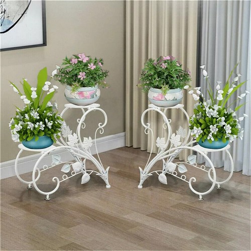 2pcs white metal plant stand - metal,