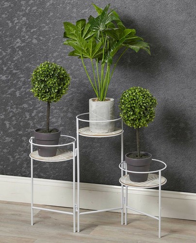 White metal and wood - 3, tier